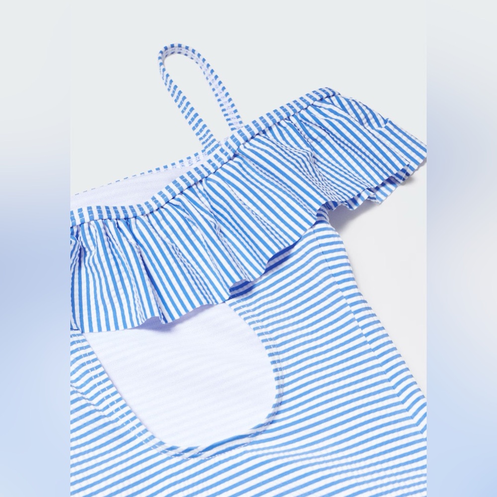 Mango Ruffle striped swimsuit - Picture 4 of 7